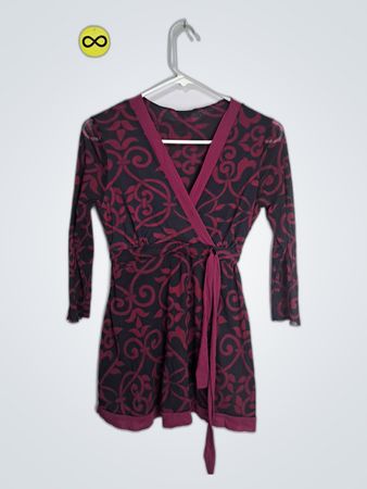 Sweetface Printed Wrap Blouse