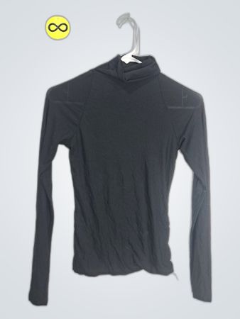 Black Turtleneck Knit Top