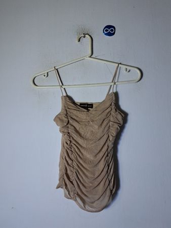 Almost Famous Beige Ruched Camisole Top