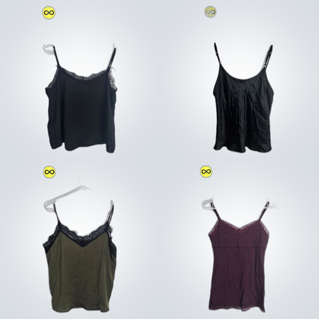 Black Lace Trim Camisoles