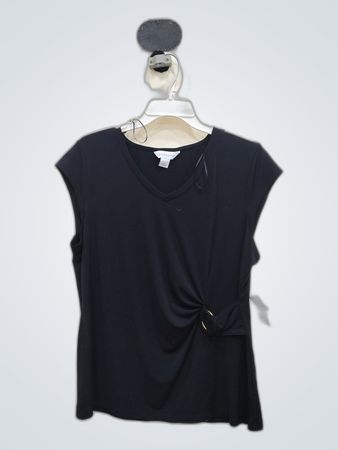 Liz Claiborne Black Sleeveless V-Neck Blouse