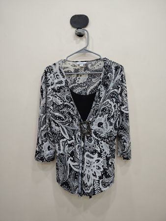 Dressbarn Printed Sheer Blouse