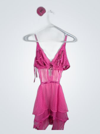 Pink Lace Slip Babydoll