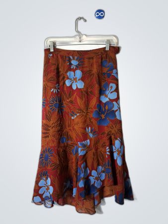 Floral Print Midi Skirt