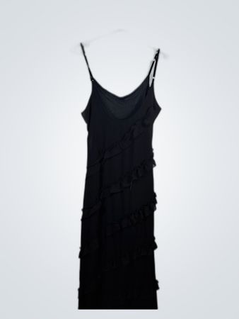 Black Ruffled Maxi Dress