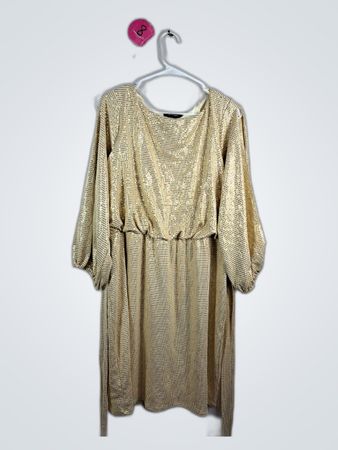 Lily Morgan Gold Sequined Midi Dress