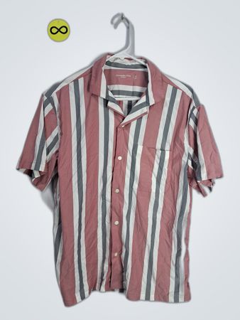 Striped Short Sleeve Button-Up Shirt