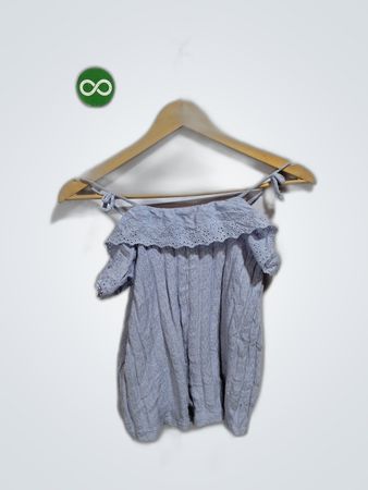 Blue Off-The-Shoulder Top