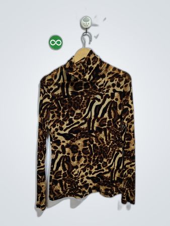 Animal Print Long-Sleeve Top