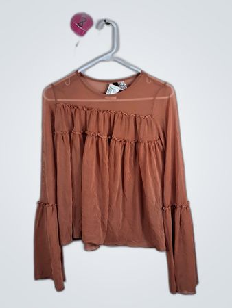 Unbranded Sheer Ruffle Blouse