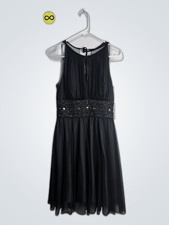 Black Chiffon Mini Party Dress