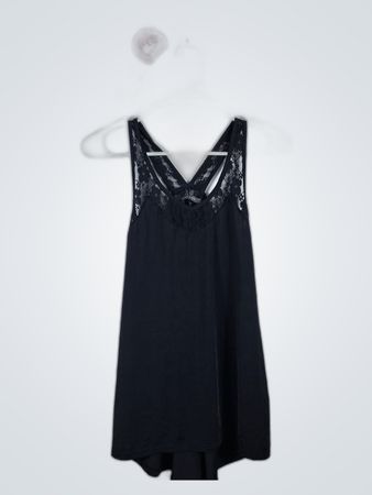 Suzy S Mier Black Lace Trim Camisole