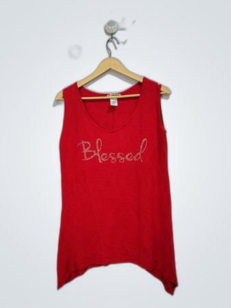 Red Blessed Tank Top