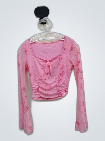 Pink Floral Long-Sleeve Top