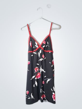 Secret Treasures Black Floral Slip Dress