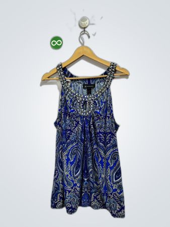 INC International Concepts Printed Sleeveless Blouse