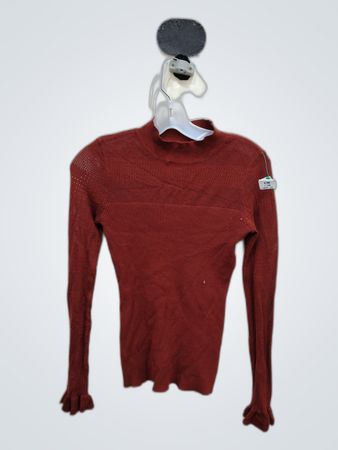 Almost Famous Rust Mesh Turtleneck Sweater