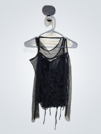 Unbranded Black Sheer Mesh Blouse