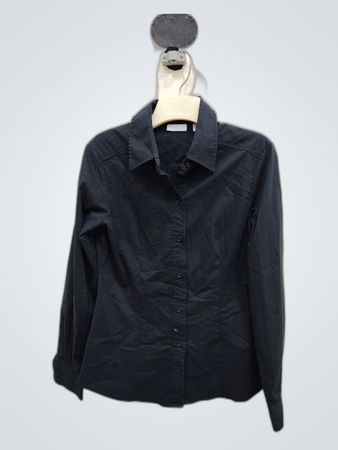 New York & Company Black Button-Up Shirt