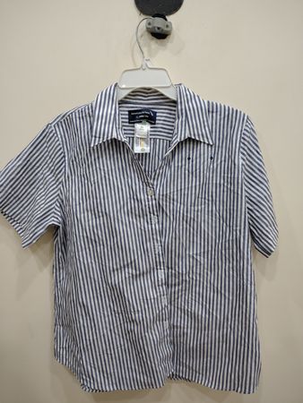 Lands' End American Airlines Striped Short Sleeve Shirt