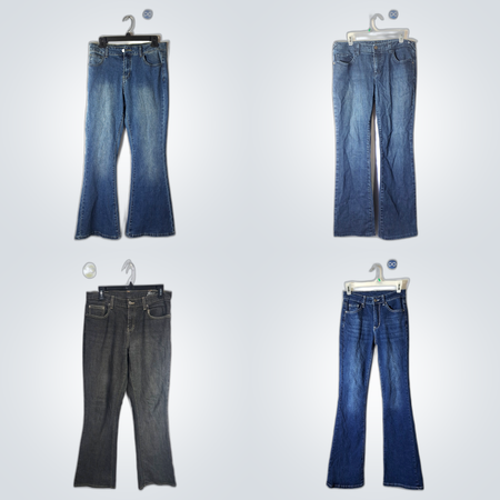 Flare Embroidered Blue Jeans