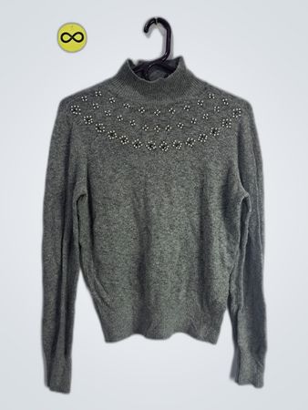 Ann Taylor Petite Gray Turtleneck Sweater