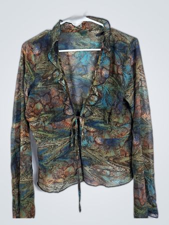 Wild Fable Sheer Printed Blouse