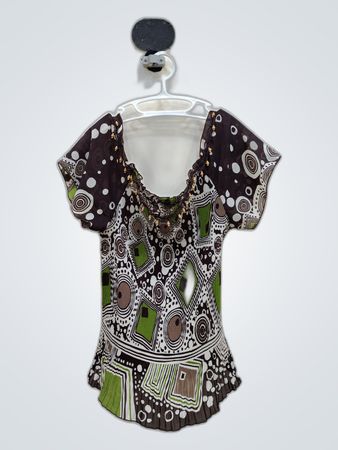 Unbranded Printed Off-Shoulder Blouse