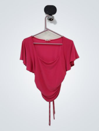 Meraki Pink Ruffle Sleeve Blouse