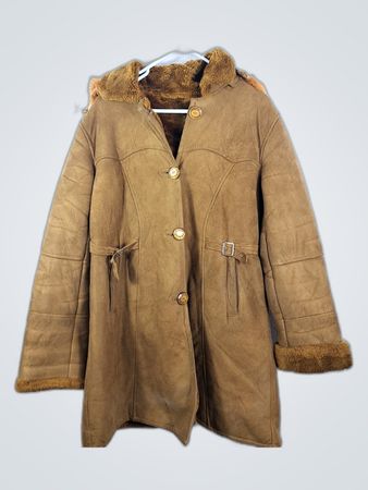 Unbranded Fur Trimmed Suede Coat