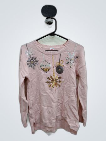 Holiday Time Pink Christmas Sweater
