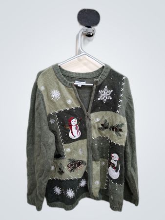 Croft & Barrow Green Knit Cardigan