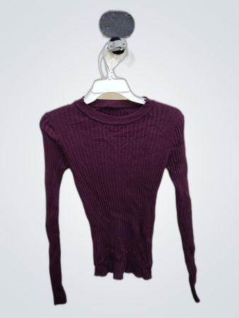 Unbranded Maroon Ribbed Knit Sweater