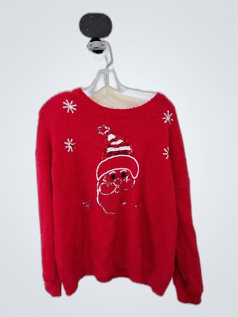 Festive Red Santa Knit Sweater