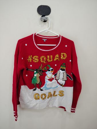 Charlotte Russe Red Christmas Squad Goals Sweater