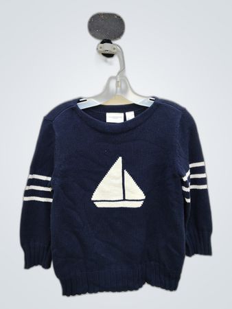 Liz Claiborne Navy Graphic Knit Sweater