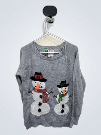Unbranded Gray Snowman Knit Sweater