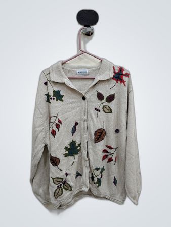 Alfred Dunner Embroidered Knit Cardigan