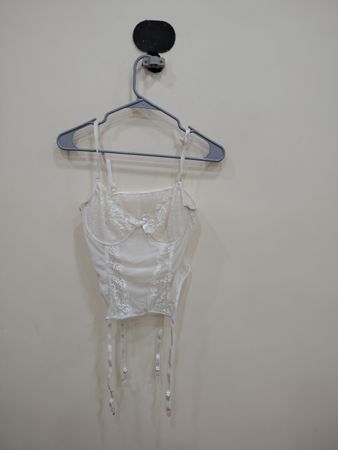 White Lace Bustier Top