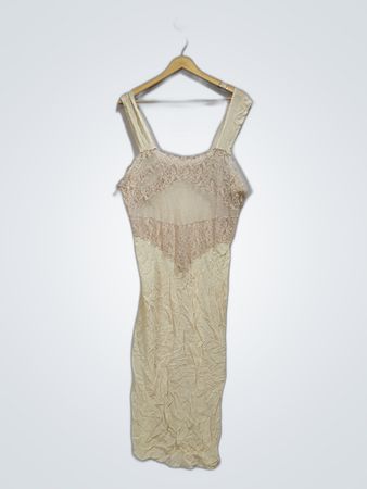 Cream Lace Slip Dress
