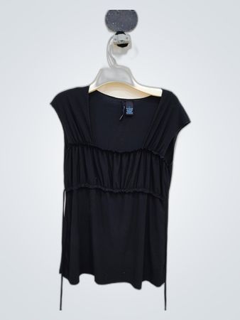 Guess Black Ruffle Sleeveless Blouse