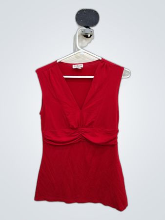 MKM Designs Red Sleeveless V-Neck Blouse