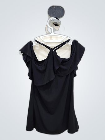 Express Black Off-Shoulder Ruffle Blouse