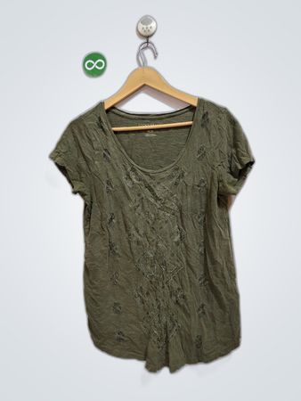Lucky Brand Embroidered V-Neck T-Shirt
