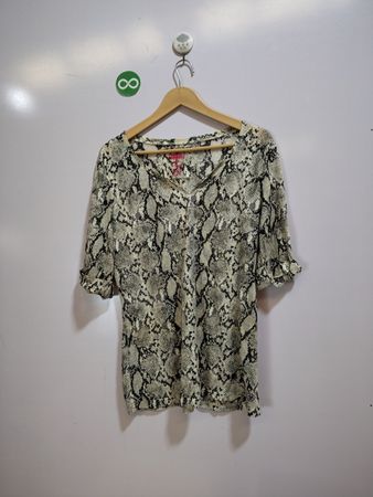 Ann Taylor Printed Snakeskin Blouse