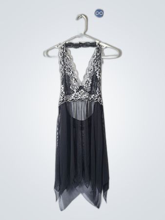 Unbranded Black Lace Slip Dress