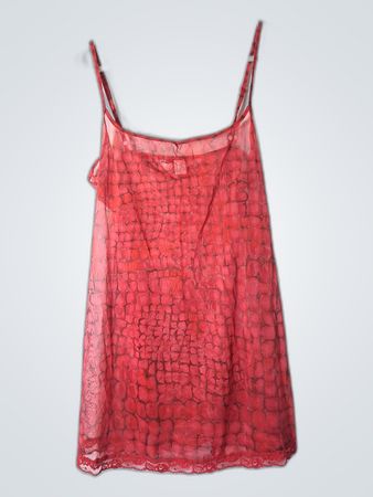 Red Printed Sheer Camisole Top