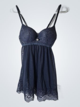 Daisy Lingerie Navy Lace Babydoll