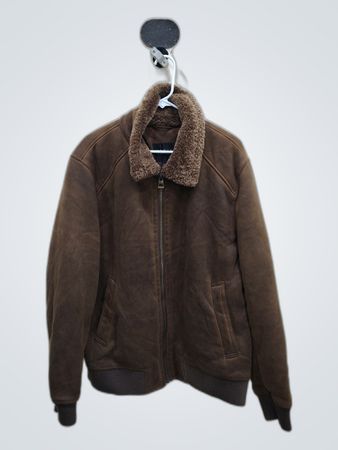 Guess Brown Suede Fur Collar Jacket