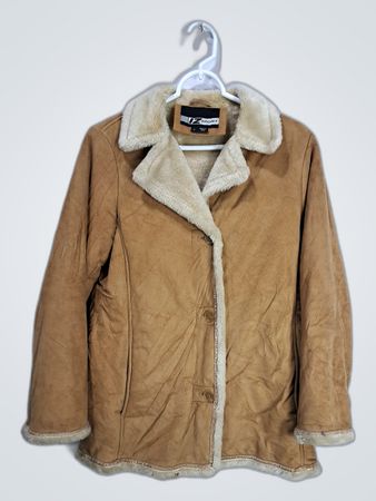 IZ Sport Faux Suede Fur Trim Jacket